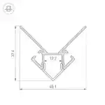 Профиль ARH-DECORE-S12-EXT-2000 ANOD внешний (Arlight, Алюминий) 023889