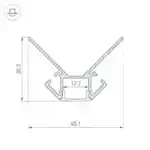 Профиль ARH-DECORE-S12-EXT-2000 ANOD внешний (Arlight, Алюминий) 023889