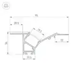 Профиль FANTOM-W45-BEVEL-2000 WHITE (Arlight, Алюминий) 039949