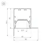 Профиль SL-LINIA55-FANTOM-EDGE-2000 ANOD (Arlight, Алюминий) 027162