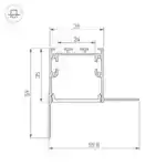 Профиль с экраном SL-LINIA32-FANTOM-EDGE-2500 ANOD+FROST (Arlight, Алюминий) 031375