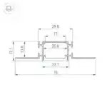 Профиль FANTOM-BENT-W23-TOP-2000 ANOD (Arlight, Алюминий) 040347