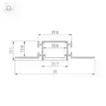 Профиль FANTOM-BENT-W23-SIDE-2000 ANOD (Arlight, Алюминий) 040331
