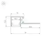 Профиль FANTOM-W12-EDGE-2000 ANOD (Arlight, Алюминий) 040329