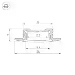 Профиль SL-SLIM-H7-F25-2000 ANOD (Arlight, Алюминий) 023717