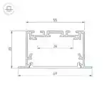 Профиль S2-LINIA69-F-2500 SEAMLESS BLACK (Arlight, Алюминий) 033534