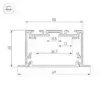 Профиль S2-LINIA69-F-2500 SEAMLESS ANOD (Arlight, Алюминий) 029470
