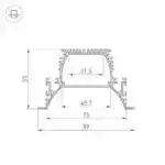 Профиль ARH-POWER-W90-F-COMFORT-2000 ANOD (Arlight, Алюминий) 036357
