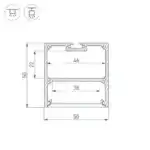 Профиль SL-LINE-5050-3000 BLACK (Arlight, Алюминий) 036255