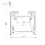 Профиль SL-LINE-2522-2500 BLACK (Arlight, Алюминий) 033737
