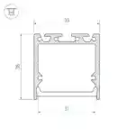 Профиль с экраном SL-LINE-3535-2500 BLACK+OPAL (Arlight, Алюминий) 027986