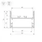 Профиль SL-LINE-5035-2000 ANOD (Arlight, Алюминий) 029040