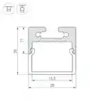 Профиль с экраном SL-LINE-2011M-2500 BLACK+OPAL SQUARE (Arlight, Алюминий) 027993