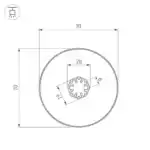 Профиль SL-ROUND-D70-360deg-2000 ANOD (Arlight, Алюминий) 037770