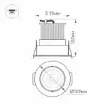 Светодиодный светильник LTD-95WH 9W Warm White 45deg (Arlight, IP40 Металл, 3 года) 017463