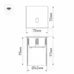 Светильник LT-GAP-S70x70-3W Warm3000 (BK, 30deg, 230V) (Arlight, IP65 Металл, 3 года) 031167