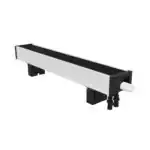Напольный конвектор Vitron ВКН.100.150.600.2ТГ.Н.RAL9016 + RAL9005 с комбинированной покраской, нижнее правое подключение (с термовентилем)