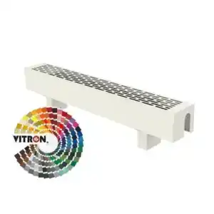 Напольный конвектор Vitron ВКН.ЭКО.100.150.600.2ТГ.Б.RAL.СЦ с однотонной покраской цвета RAL, боковое правое подключение