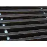 Решетка (без рамки) для внутрипольного конвектора Vitron 600×400 (сечение профиля 10×18), шаг 13 мм, деревянная, цвета венге со втулками Декор