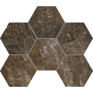 Мозаика BR04 Bernini Hexagon Dark Brown Мозаика неполированная 25×28,5 Mosaic/BR04_NS/25×28,5/Hexagon